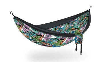 ENO DoubleNest Print Travel Hammock -nature talk/black