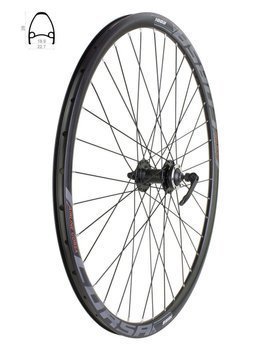 Front wheel 28" Rodi Corsa rim, XMX-282QF hub disc brake, sealed bearings, black spokes