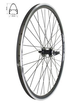 Front wheel 28" Sealed Bearings Black Disc Brakes 6-Loch