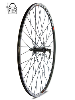 Front wheel 28" road Rodi Stylus black rim, A281 QR hub, sealed bearings, black spokes