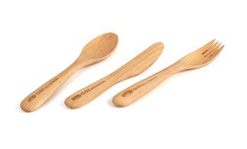 GSI Outdoors Rakau Wooden Cutlery 3 Piece Set