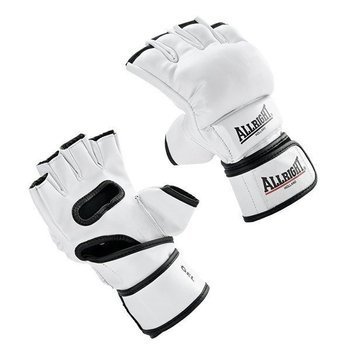 MMA Gloves Pro PU Leather Allright White Fight Gloves