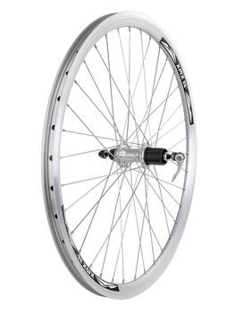 Rear wheel 26" A281QR hub 8-9-10 speed cassette, sealed bearings, silver tapered rim