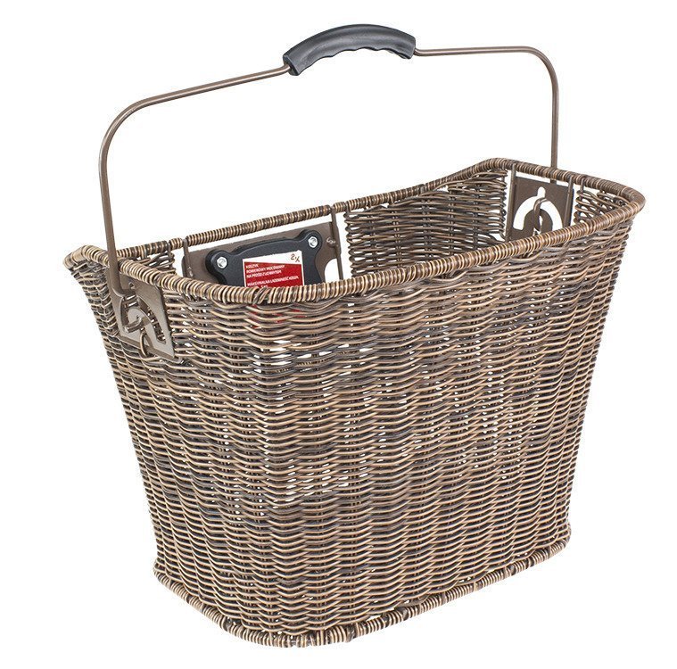 Bicycle Basket Front Shopping Basket 35x25x26 Cm Brown + Handlebar 