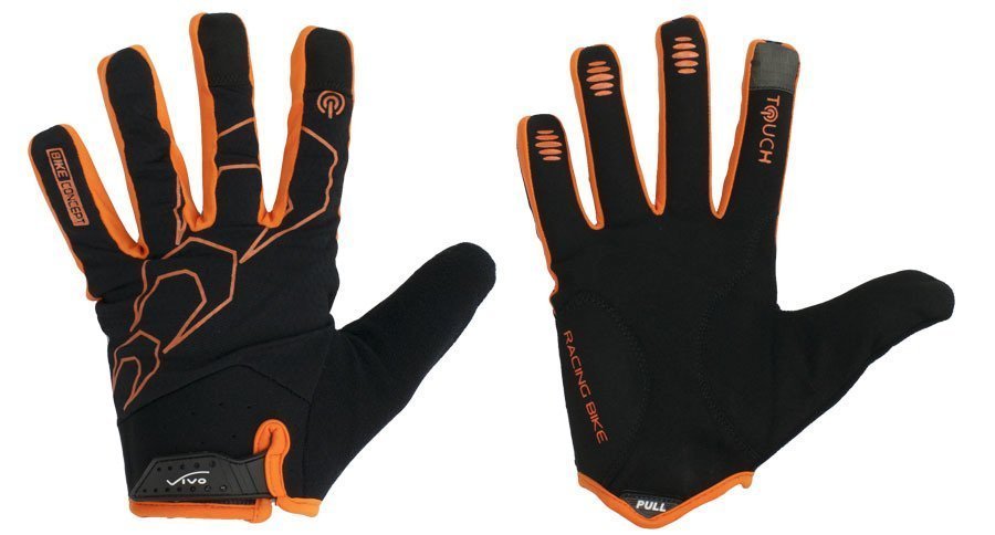 orange bike gloves