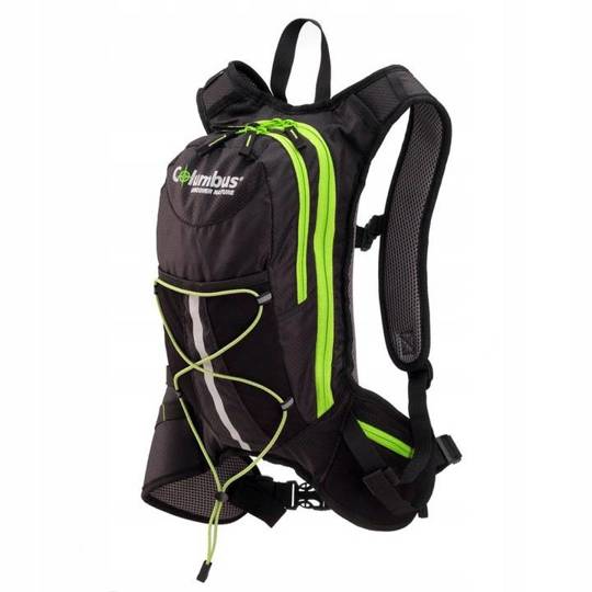  COLUMBUS Lake 4 (incl. Bolsa hidratación 1,5l) Rucksack, Schwarz/Grün Neon, 45 x 24 x 36 cm