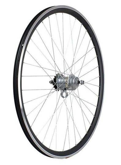 28" rear wheel Shimano Nexus 3-speed hub with accessories, cone black rim 