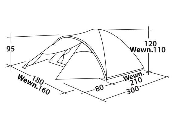 3-Person Tent Easy Camp Quasar 300 - rustic green