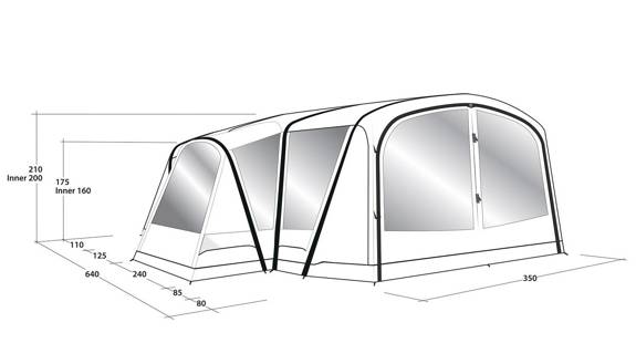 5 - Person Tent Outwell Oakdale 5PA - green