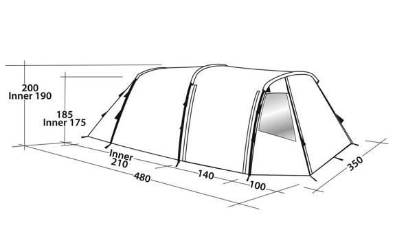 6-Person Tent Easy Camp Huntsville 600 - rustic green