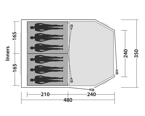 6-Person Tent Easy Camp Huntsville 600 - rustic green