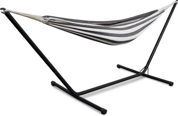 909 Outdoor Garden hammock with stand 200x100cm black/white