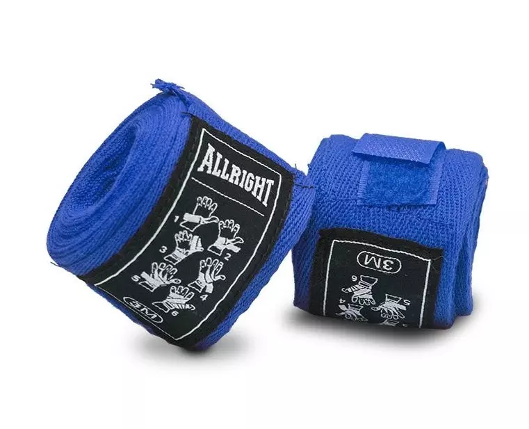 Allright Boxing hand wraps - Blue, 3m