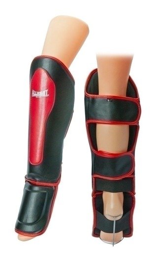 Allright shinguard + feetPU black - red