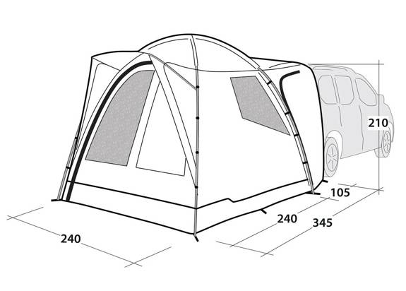 Car Tent Outwell Beachcrest - green