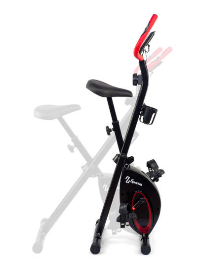 Foldable Exercise Bike Sportia NS-652-VK1  Black - Red Stationary Exercise Bike