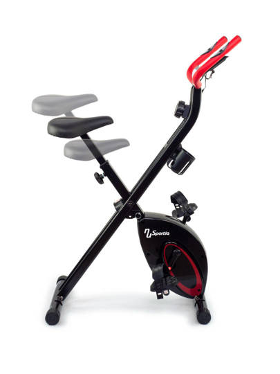 Foldable Exercise Bike Sportia NS-652-VK1  Black - Red Stationary Exercise Bike