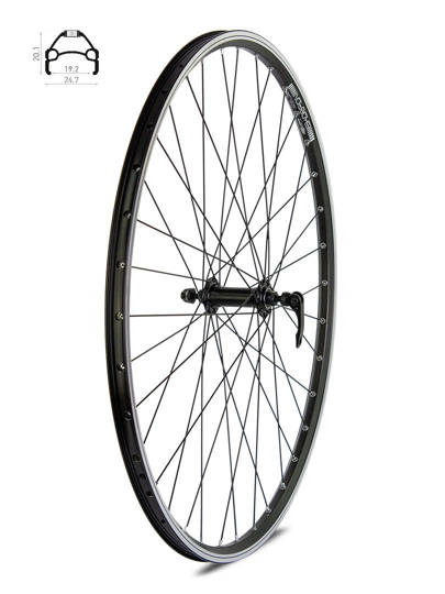 Front Wheel 27.5 Inch Hub XMX-A281 Machine Bearings Rodi Scorpion Black Rim - Black Spokes