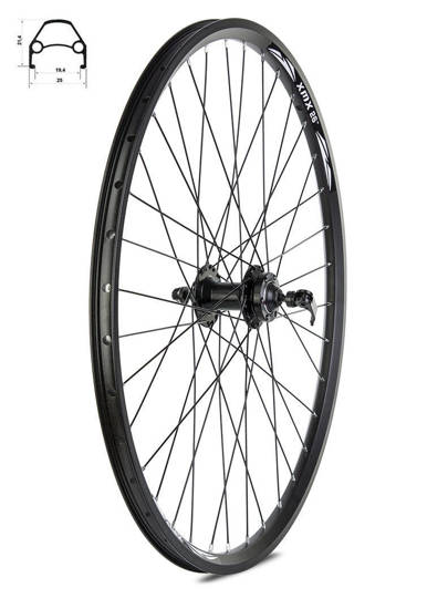 Front wheel 26" Disc XMX-A291QF hub disc brake, ball bearings, rim disc black-black spokes