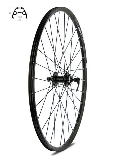 Front wheel 29" DISC hub XMX-A291 disc brake, sealed bearings, Rodi Excalibur XC black rim, black spokes