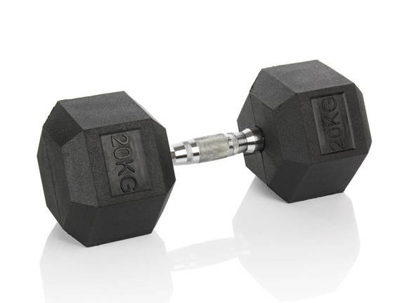 HEXHEAD DUMBBELL HEX 20 KG BLACK HEXAGONAL DUMBBELL