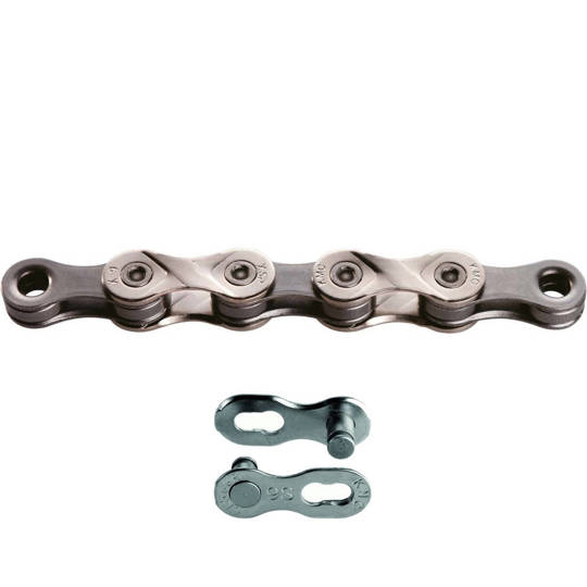 KMC X-9 114-gauge 9-piece chain, gray with clasp box