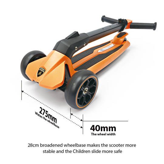 Lamborghini Children's Scooter Blue Flashing Wheels Foldable Push Scooter