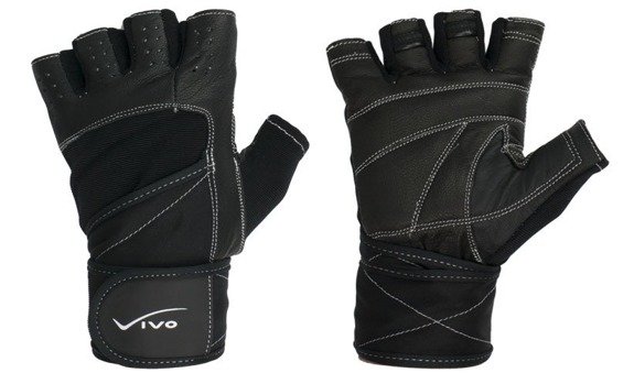 Leather Bodybuilding Gloves Vivo 1094 black