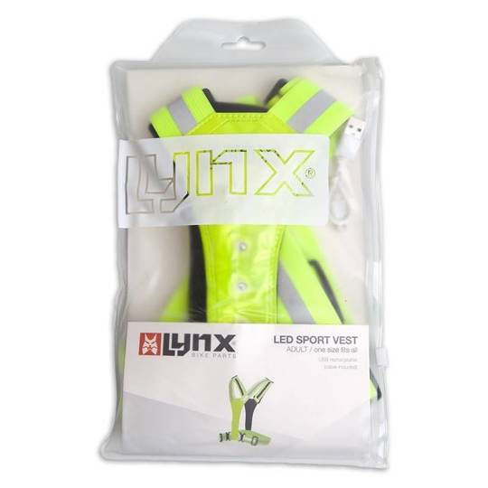 Lynx - LED Sport vest USB - Yellow