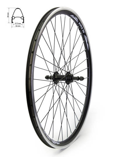 Rear Bicycle Wheel 26'' Aluminium Black Rim Cone Aluminum JoyTech Hub