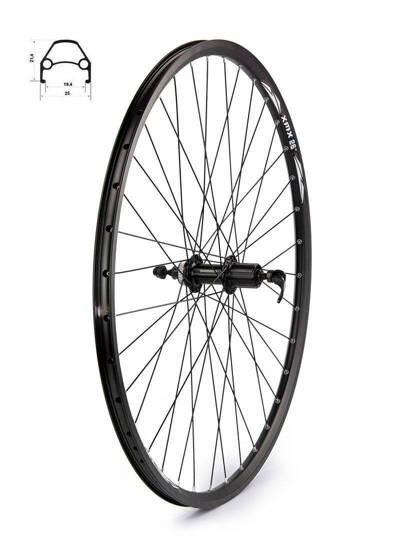 Rear Wheel 26" Shimano FH-RM33 Hub 8-9 Speed Center Lock Rodi Scorpion Rim Black