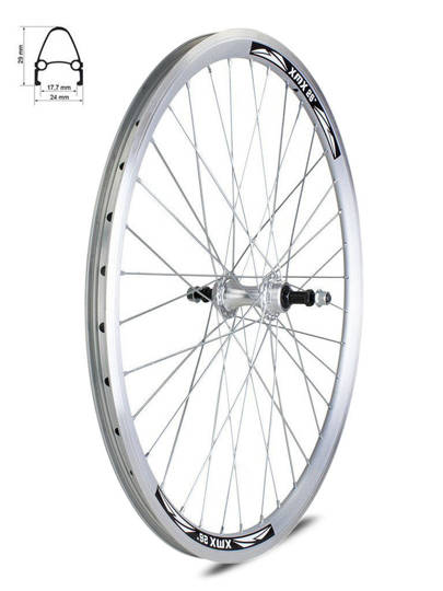 Rear wheel XMX  26" hub XMX FR-03R, freewheel, colour silver