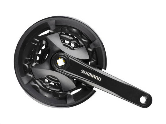 Shimano FCMT101E002CLB Crankset 175mm 40 x 30 x 22 with Chain Guard, Black, 9-Speed