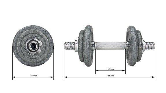 Single Cast-iron Dumbbell 10 kg + Carry Case