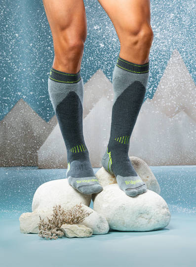 Ski Socks Bridgedale Ski Midweight+ Merino P - gunmet/stone