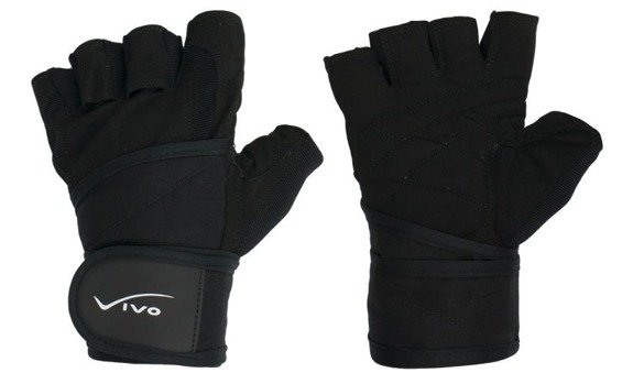 Spandex bodybuilding gloves black Vivo 1091