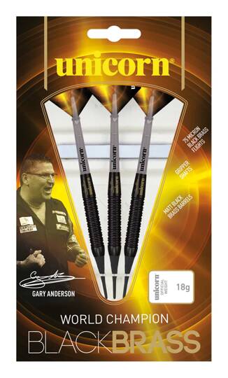 Unicorn Black Brass Gary Anderson 19g Soft Tip 23664 darts 