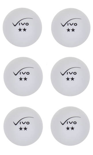 Vivo Practice table tennis balls, 6 pcs. White