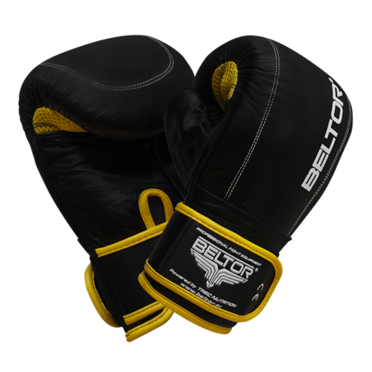 Beltor Boxing Gloves Punch Black-Yellow