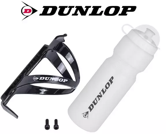 Dunlop 750ml Fahrrad-Trinkflasche mit Korb - Weiß