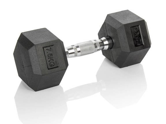 HEXHEAD HANTEL HEX 7.5 KG SCHWARZ HEXAGONAL DUMBBELL