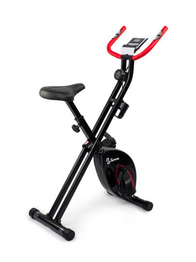 Stationäres Fahrrad Fitness Bike Sportia NS-652-VK1  Schwarz - Rot Klappbar