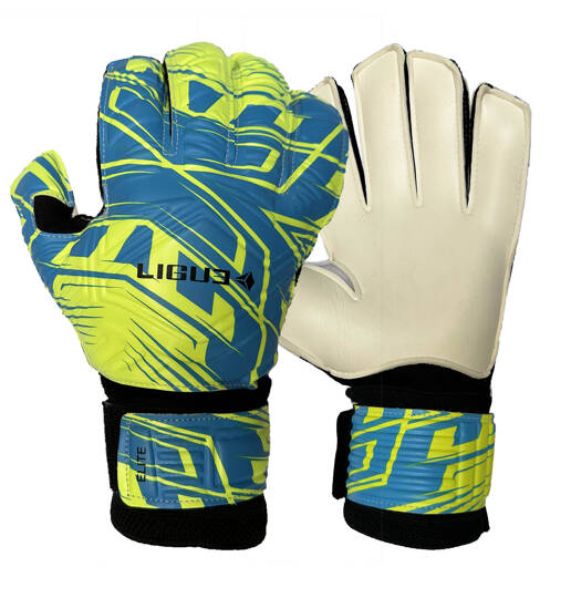 Torwarthandschuhe Ligue Elite white-neon yellow-blue