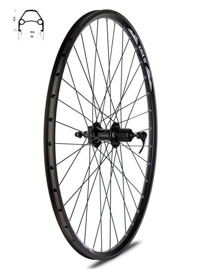 XMX 28-29" Aluminium Schwarz Hinterrad für 8-9-fach Kassette und Scheibenbremse