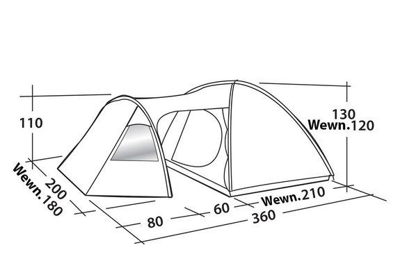 3-Person Tent Easy Camp Eclipse 300 - rustic green