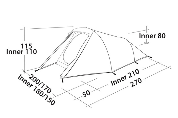 3 Person Tent Easy Camp Energy 300 - rustic green