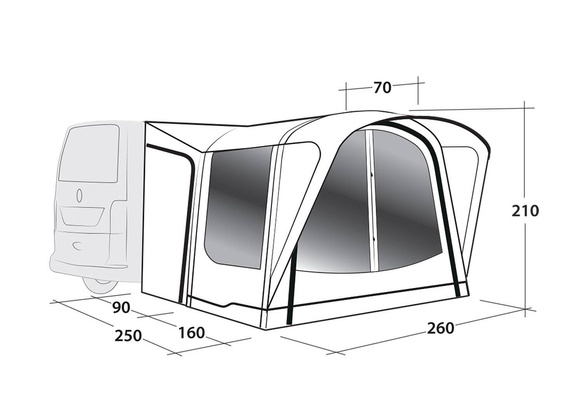 Outwell Newburg 160 Air Camper Tent - grey