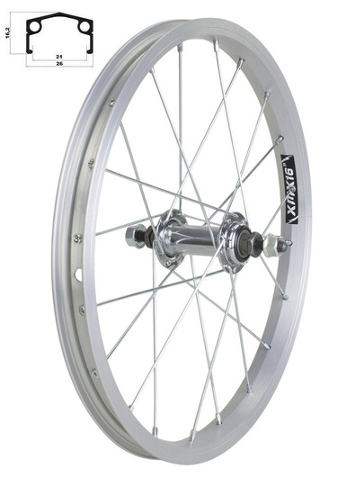 Front Bicycle Wheel 16", Aluminum rim , steel hub