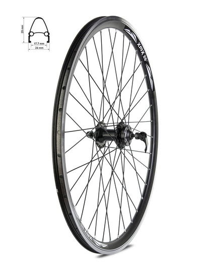 Aluminum XMX Front Bicycle Wheel 26" Disc Brake compatible Black