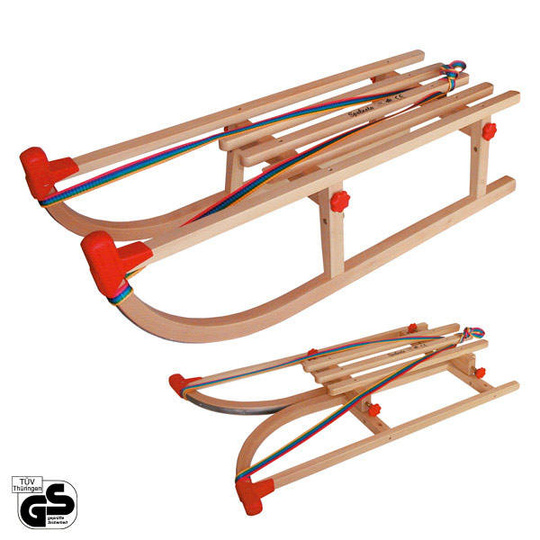 Wooden Sledge YARO 90 cm Solid Wood Sleds Folded